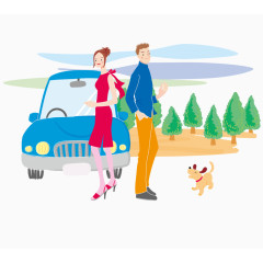 卡通幸福一家人