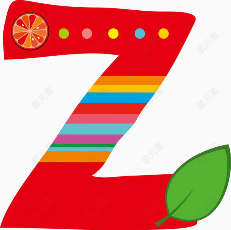 卡通水果字母图标Z