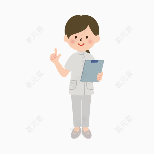 人物素描卡通小人图案 卡通女护士