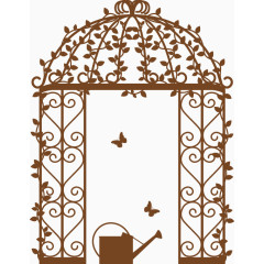 手绘铁制拱门花架