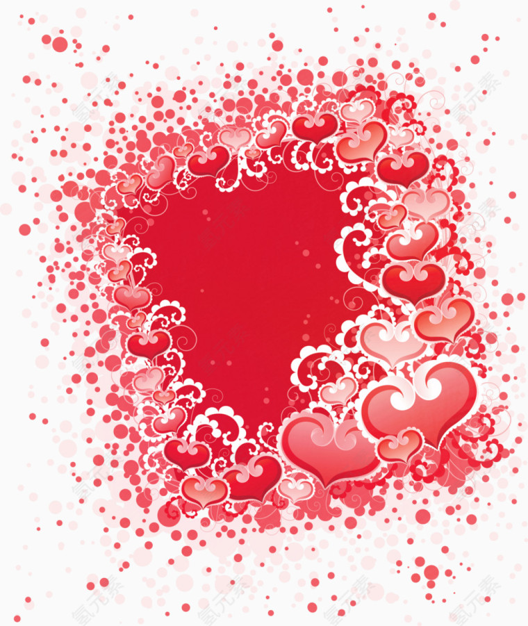 矢量创意爱心边框