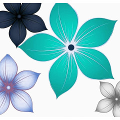 五瓣花朵免扣素材