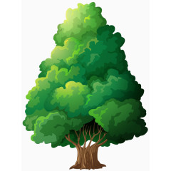 绿色卡通繁茂大树