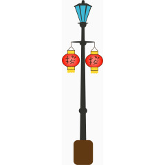 矢量手绘路灯