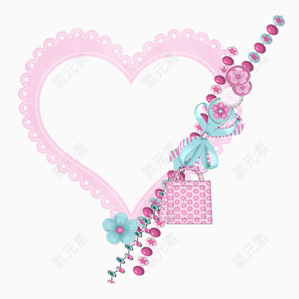 粉色浪漫爱心边框