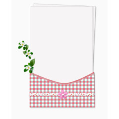 白色花装饰的信封