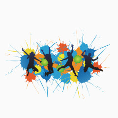 剪影 舞蹈 喷绘 装饰图案