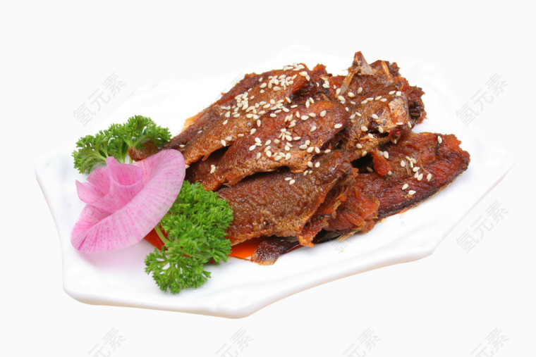 一盘酥小黄鱼图片素材