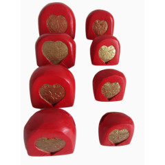 红色烫金木鱼素材