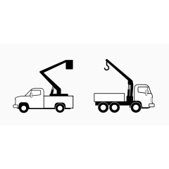 线型的手绘卡通吊车