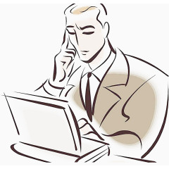 思考的小人卡通免抠设计素材