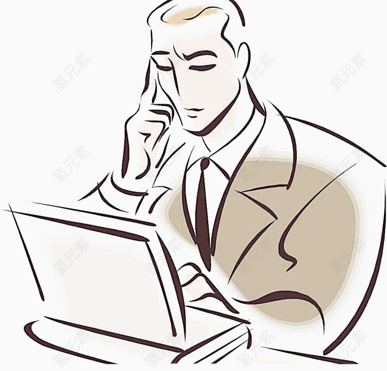 思考的小人卡通免抠设计素材