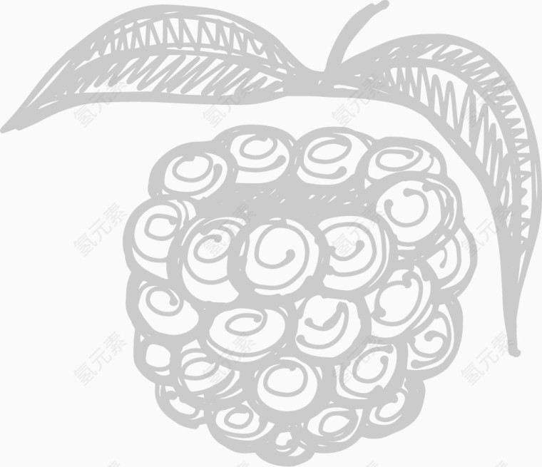 粉笔涂鸦风格红莓 