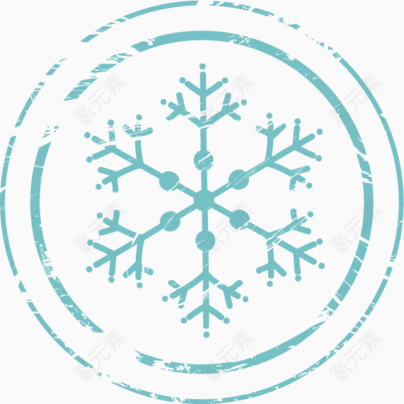 雪花蓝色邮戳