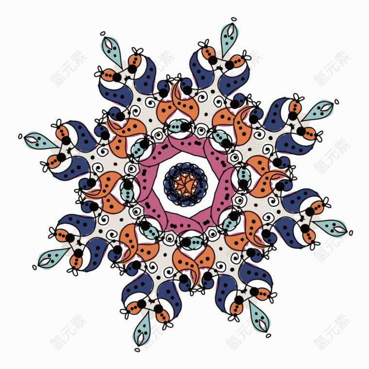 简笔花纹