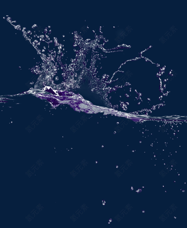 紫色水浪水波水珠
