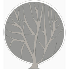 灰色小树贴纸