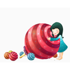 卡通手绘棒棒糖