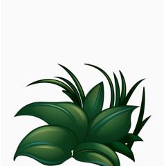 墨绿色草丛手绘插画