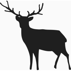 黑色麋鹿剪影