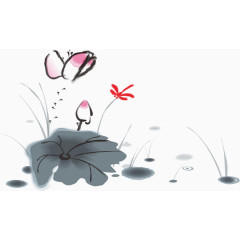 蜻蜓低飞戏荷花