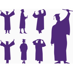 大学生学士服剪影