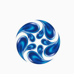 圆环 水珠 深蓝色 海报装饰