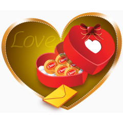 金色爱心粉色爱心礼盒