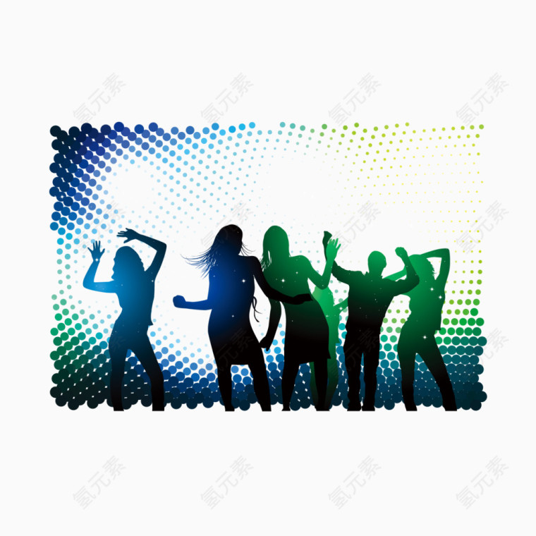 抽象炫酷激情狂欢剪影