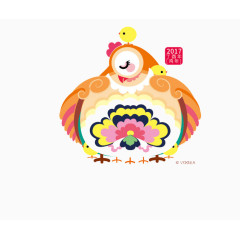 【png】 彩色公鸡装饰图案