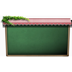 手绘绿色卡通小黑板装饰