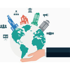 环球旅游简易画图标元素