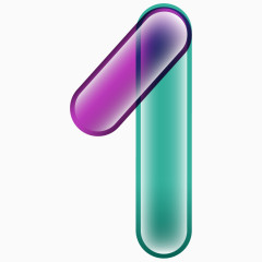 彩色果冻拼接数字1