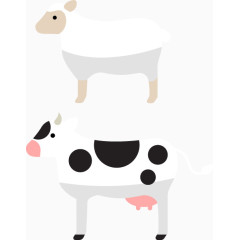 绵羊奶牛矢量元素