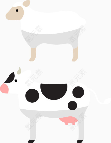 绵羊奶牛矢量元素