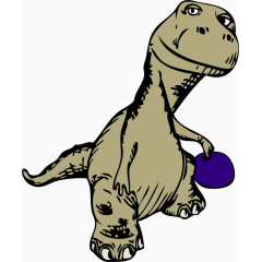 卡通墨绿色的小恐龙