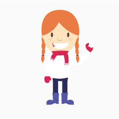 戴围巾的小女孩儿