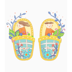 卡通手绘森林系男女