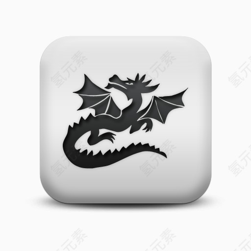 不光滑的白色的广场图标动物动物龙Animals-Icons