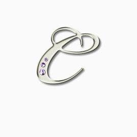 带水钻的金属字母C