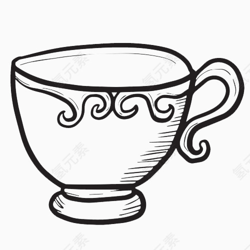 欧式茶杯简笔画