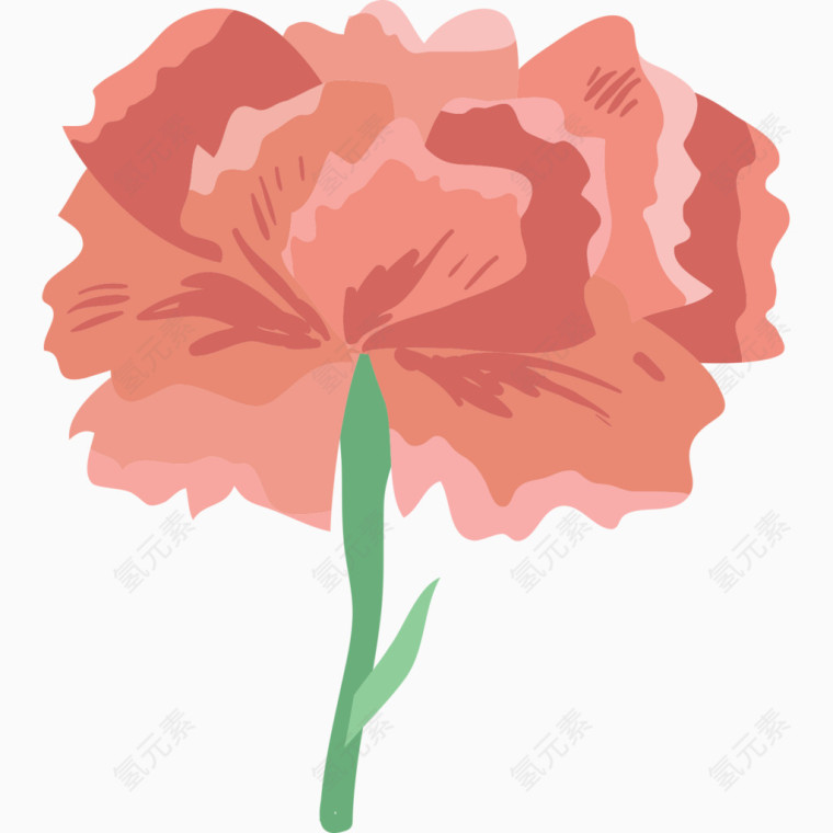 手绘红色花朵