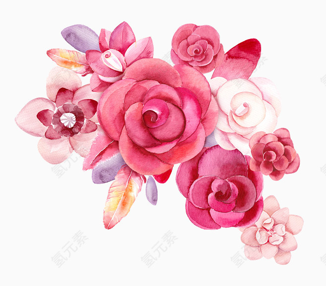 粉色手绘花朵