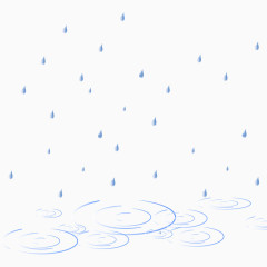 蓝色漂浮雨滴
