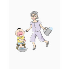 插花版孙子洗脚烫伤