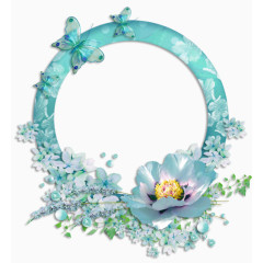 蓝色小清新花框