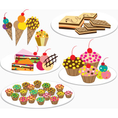 蛋糕糕点矢量纸杯蛋糕素材