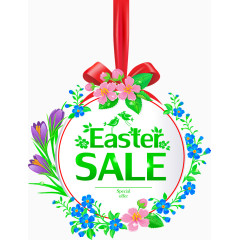 复活节丝带吊坠标签