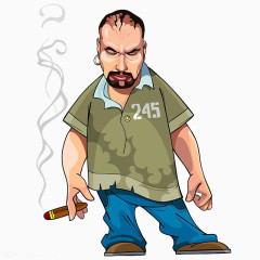 卡通犯人抽烟