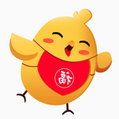 手绘扁平卡通小鸡元素